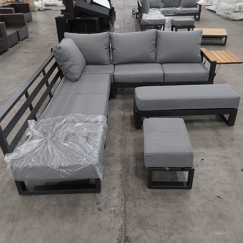 DESIGNER METAL CORNER GARDEN/PATIO SOFA WITH STOOL AND BENCH 