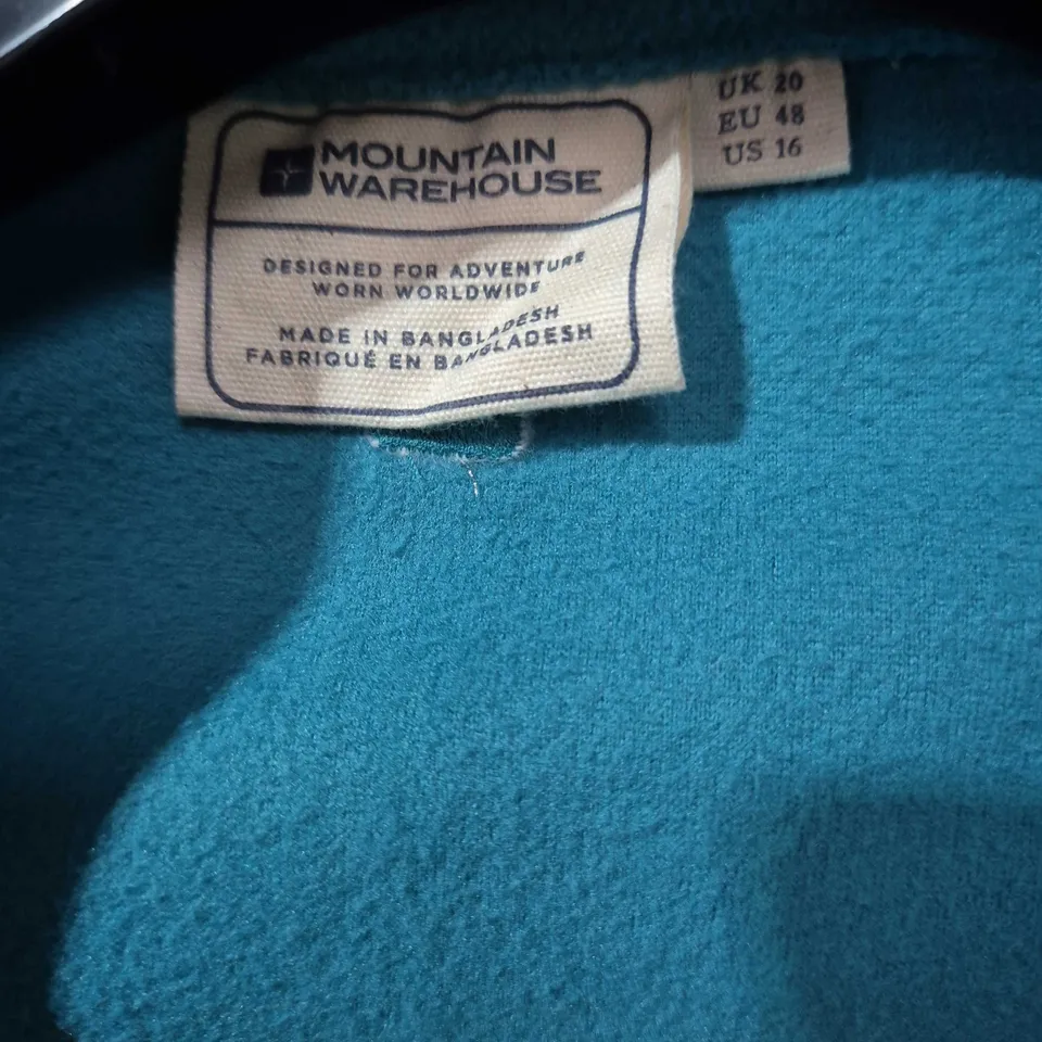 MOUNTAIN WAREHOUSE WOMEN'S FLEECE JACKET – TURQUOISE - UK SIZE 20