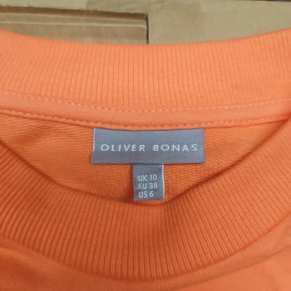 OLIVER BONAS WOMEN'S ORANGE SWEATSHIRT, UK 10 (EU 38, US 6)