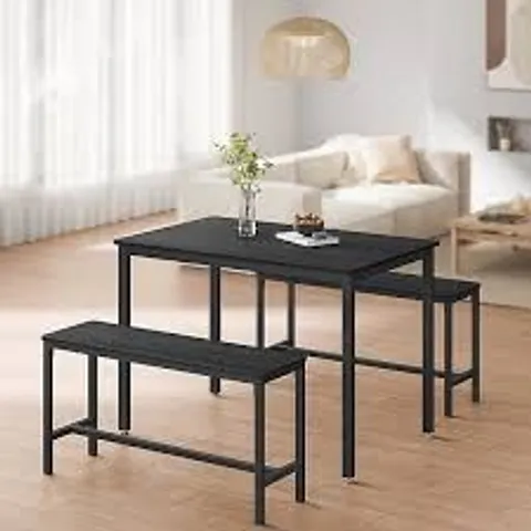 BOXED VASAGLE DINING TABLE WITH 2 BENCHES 3 PIECE SET KITCHEN TABLE