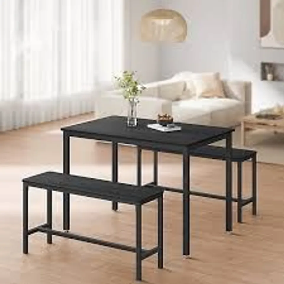 BOXED VASAGLE DINING TABLE WITH 2 BENCHES 3 PIECE SET KITCHEN TABLE
