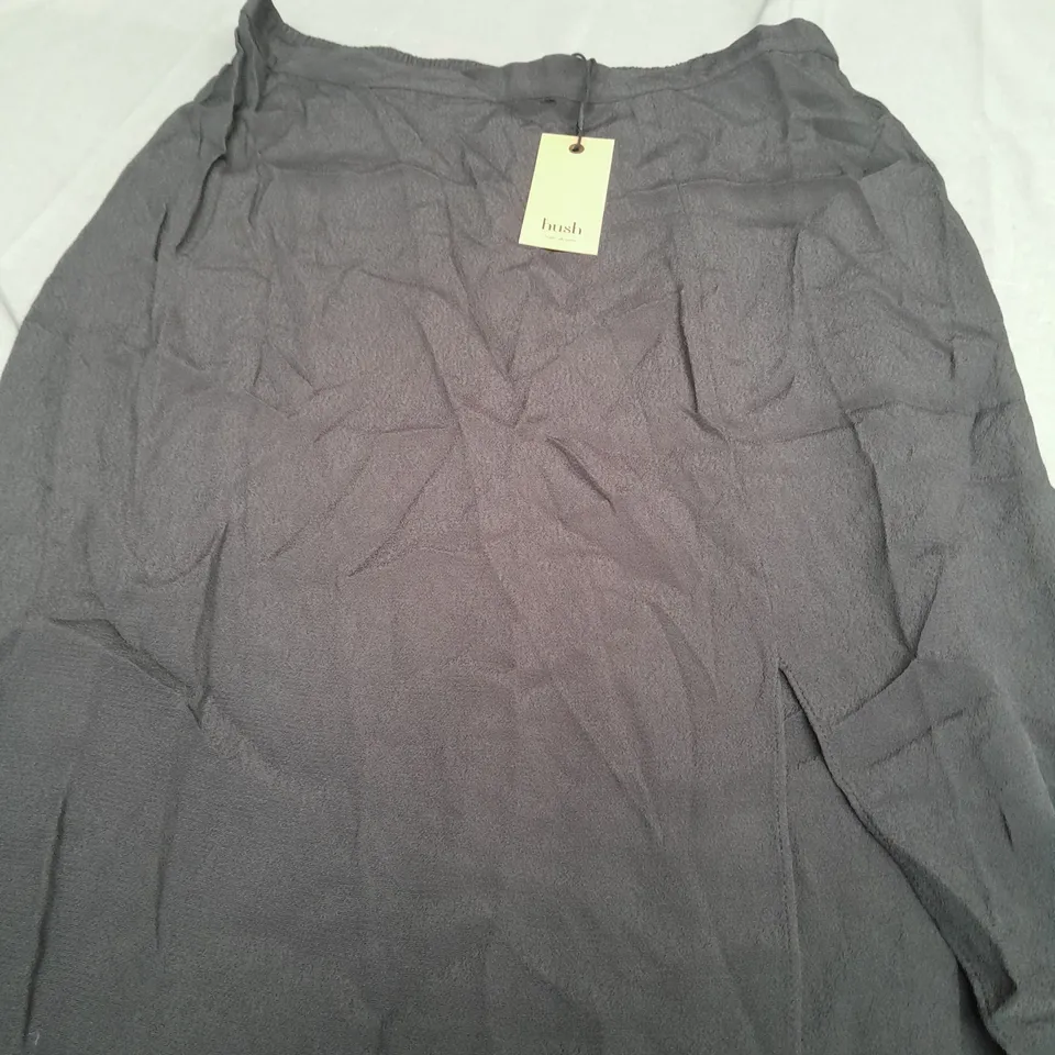HUSH ANYA SPLIT MAXI SKIRT IN BLACK - SIZE 12