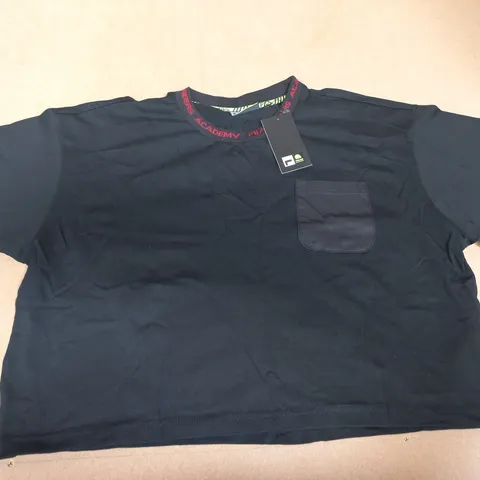 FILA WOMENβS CROPPED TEE β BLACK, SIZE XL, STYLE FAW0365