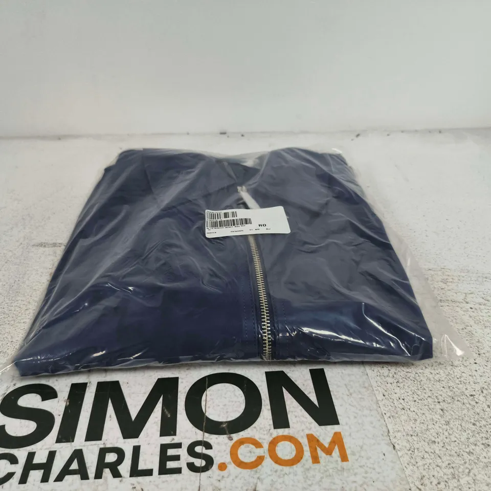 RUTH LANGSFORD NUBUCK JACKET NAVY SIZE 18