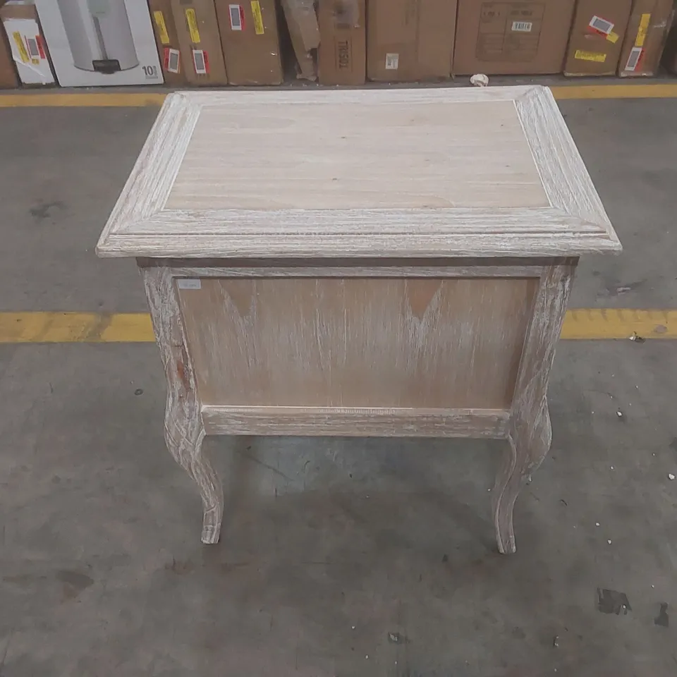  HOMESDIRECT365 PRE-BUILT MONTPELLIER BLANC BEDSIDE TABLE -NATURAL-