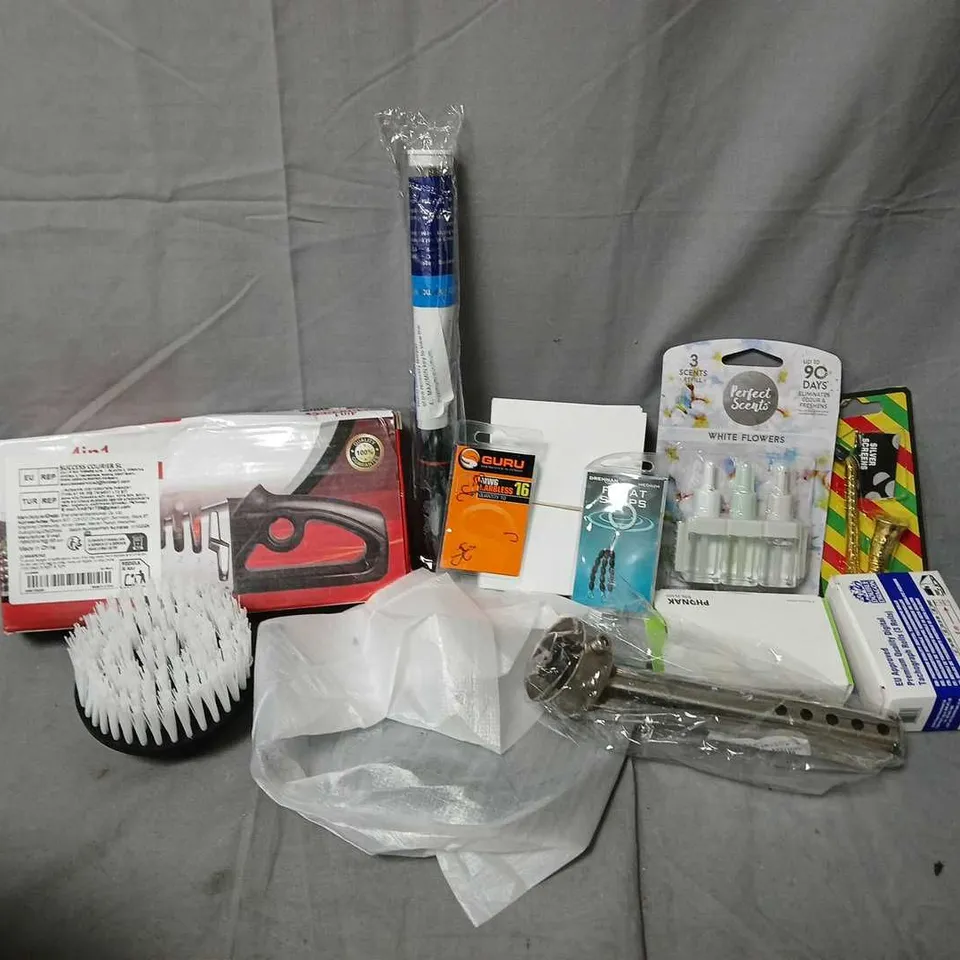 APPROXIMATELY 14 ASSORTED HOUSEHOLD ITEMS TO INCLUDE TACHOGRAPH ROLLS, PERFECT SCENTS WHITE FLOWERS, 4IN1 SHARPENER, ETC