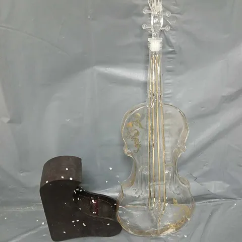 VIOLIN SHAPED GLASS DECANTER - COLLECTION ONLY