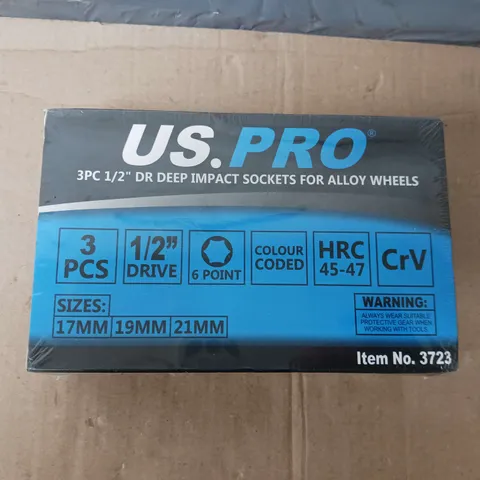 US PRO 3PC 1/2 DEEP IMPACT SOCKET SET
