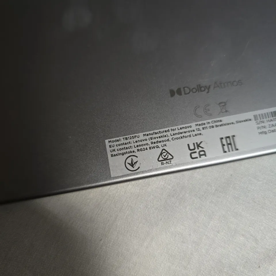 LENOVO DOLBY ATMOS TB125FU TABLET