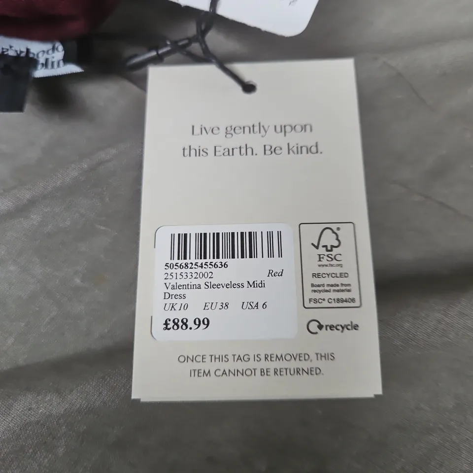 NOBODYS CHILD VALENTINA SLEEVELESS MIDI DRESS – RED, UK 10 (EU 38)