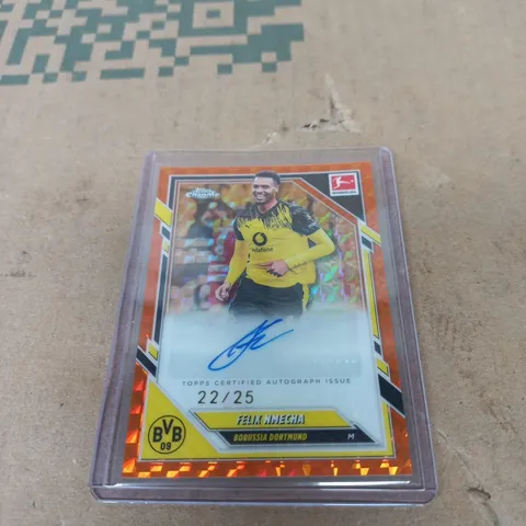 SIGNED FELIX NMECHA BORUSSIA DORTMUND TOPPS CARD LAMINATED LIMITED EDITION 22/25
