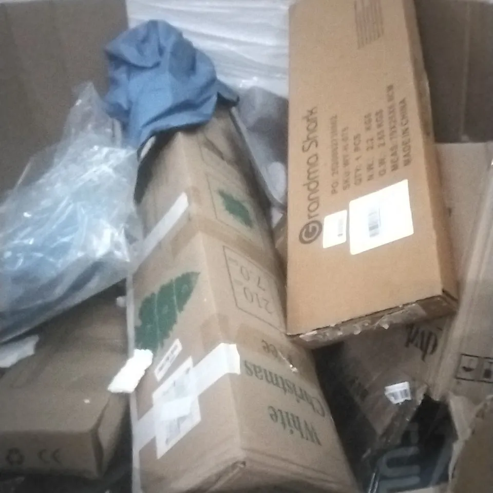 PALLET OF ASSORTED ITEMS INCLUDING INVISION DOUBLE ARM TV MOUNT, ACCSTORE WOVEN FABRIC WARDROBE , SABLE DOUBLE AIR MATTRESS AND MAGNETIC DART GAME