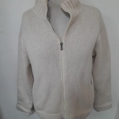CREAM ZIP THROUGH JACKET - L