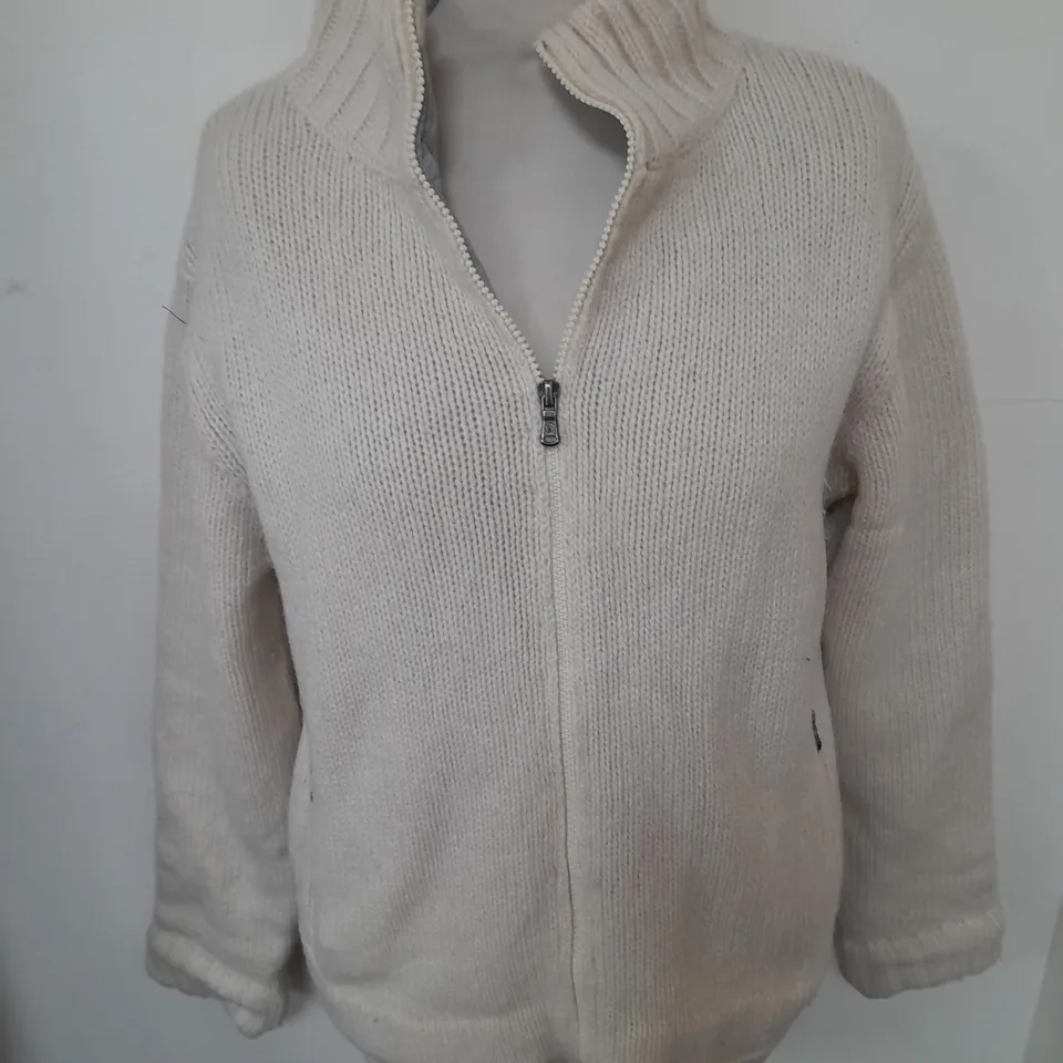 CREAM ZIP THROUGH JACKET - L