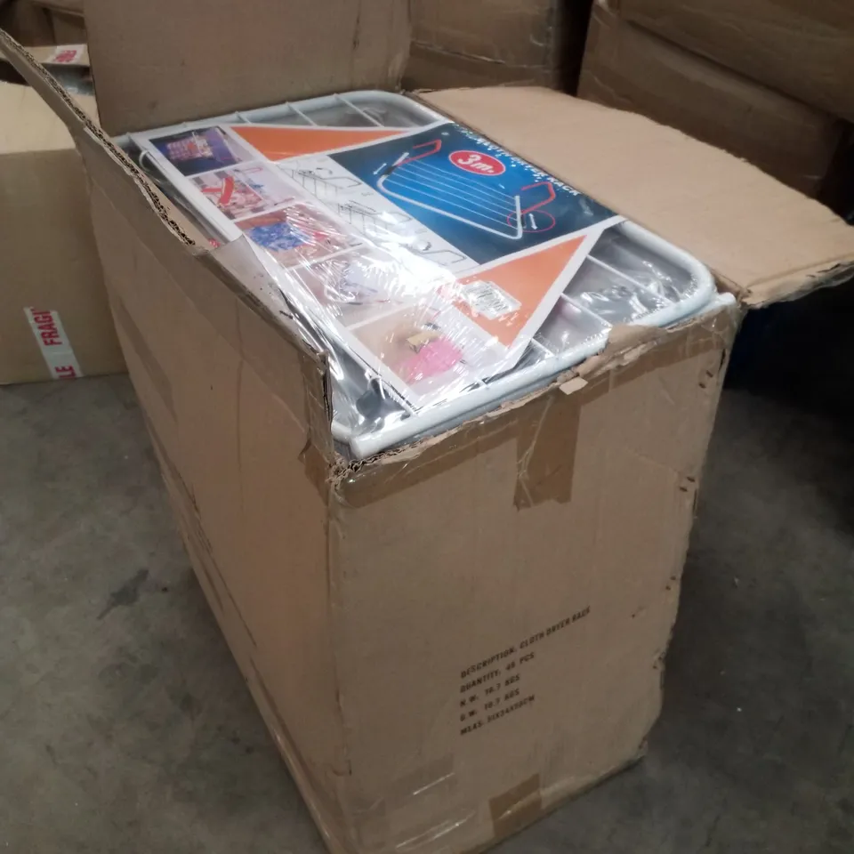 BOX CONTAINING APPROXIMATELY 48 BRAND NEW CLOTH DRYER RACKS