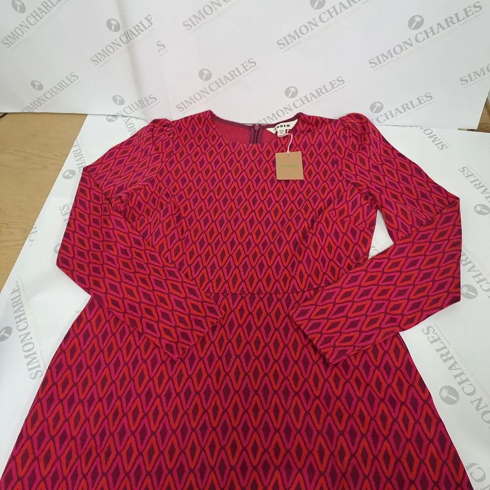BODEN PATTERNED DRESS SIZE 14