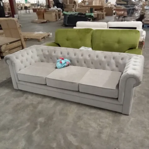 HAMPTON 3 SEATER CHESTERFIELD SOFA, CHAMPAGNE CLASSIC VELVET