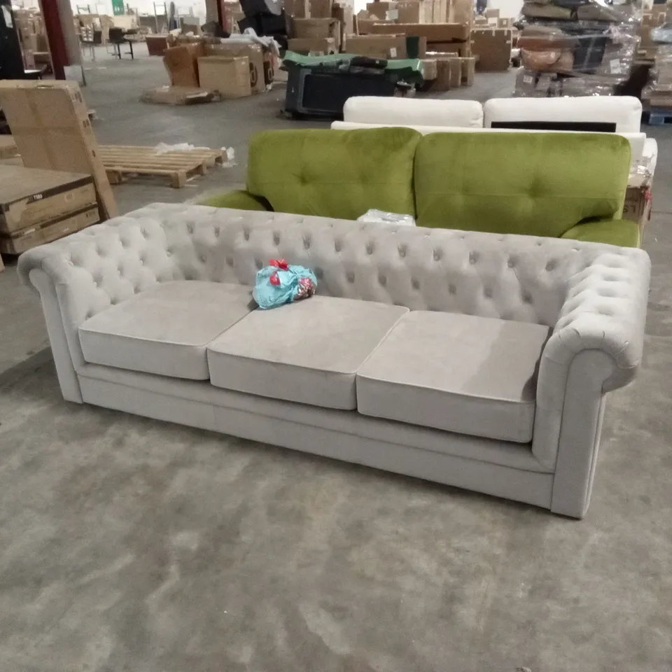 HAMPTON 3 SEATER CHESTERFIELD SOFA, CHAMPAGNE CLASSIC VELVET