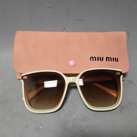 MIU MIU WHITE & BROWN SUNGLASSES