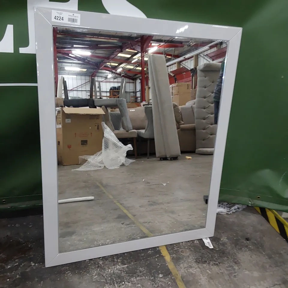DESIGNER GREY FRAMED WALL MIRROR 90 × 110cm