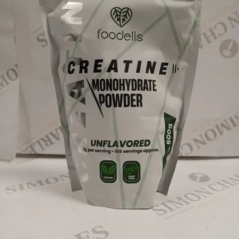 SEALED FOODELIS CREATINE MONOHYDRATE POWDER - UNFLAVOURED 500G