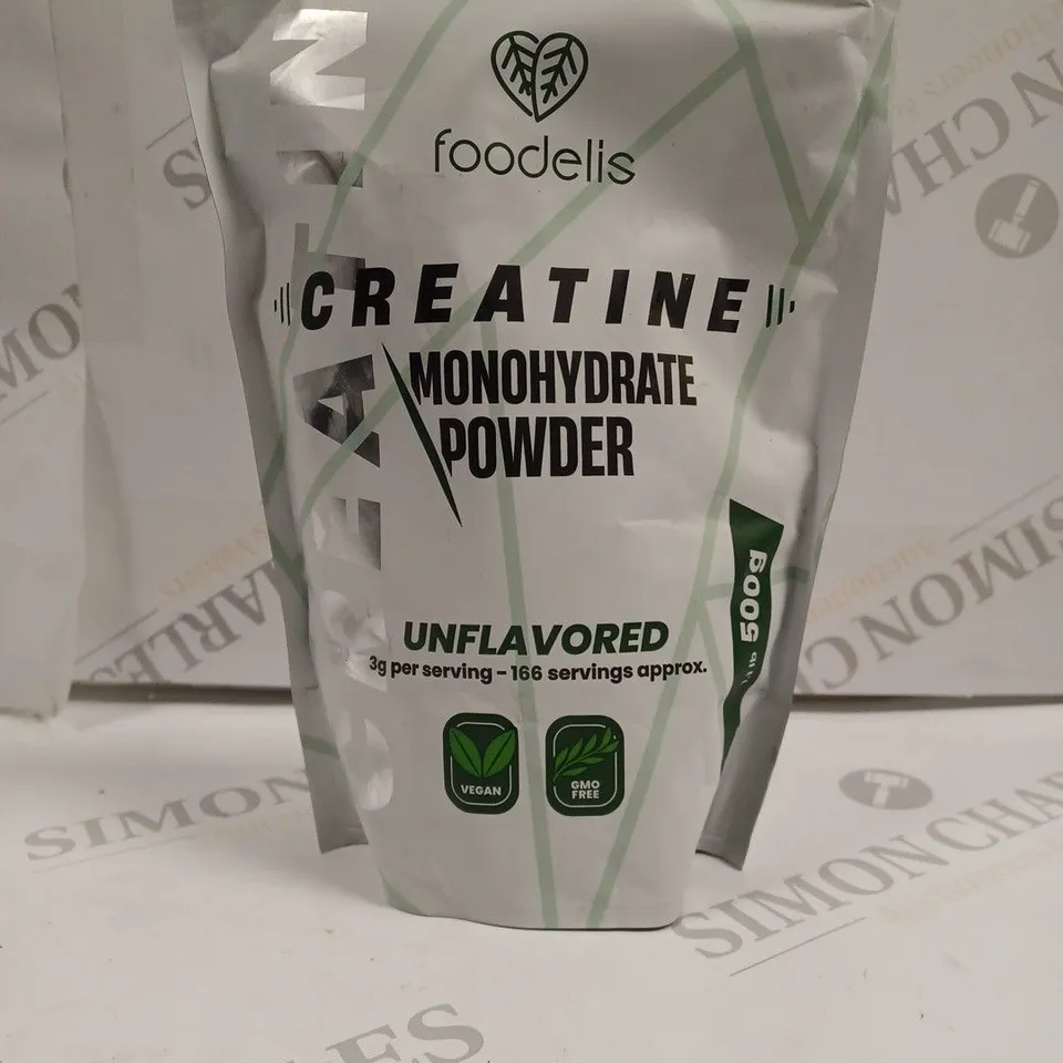 SEALED FOODELIS CREATINE MONOHYDRATE POWDER - UNFLAVOURED 500G