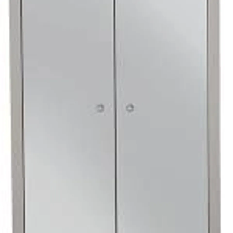 BOXED SANDY MIRRORED 2-DOOR WARDROBE - BLACK/MIRROR (BOX 2 OF 2 ONLY) (1BOX ONLY) (INCOMPLETE)