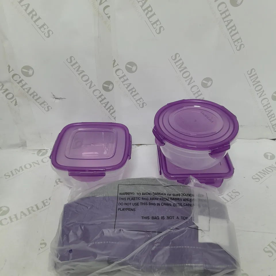LOCKNLOCK SET 3 MINI TUPPERWARE AND TOTES IN PURPLE