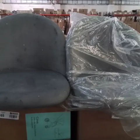 BOXED SET OF 2 SHILOH VELVET DINING CHAIRS GREY