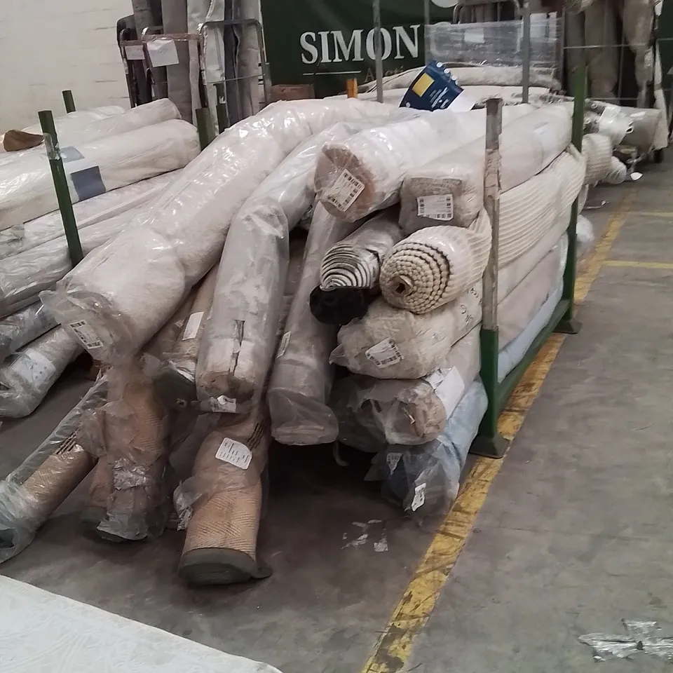 STILLAGE OF APPROXIMATELY 20 BAGGED QUALITY AREA RUGS