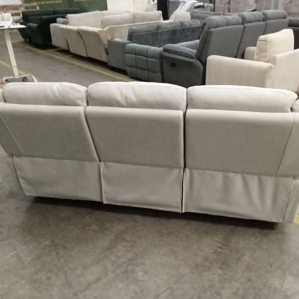 ALBION FABRIC 3 SEATER HIGH BACK MANUAL RECLINER SOFA - GREY RRP £749