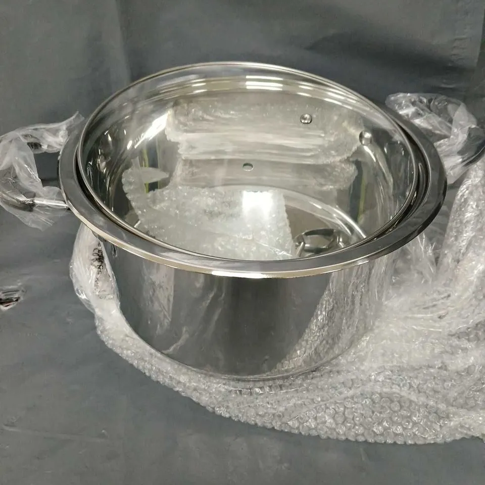 STAINLESS STEEL COOKING POT WITH LID 