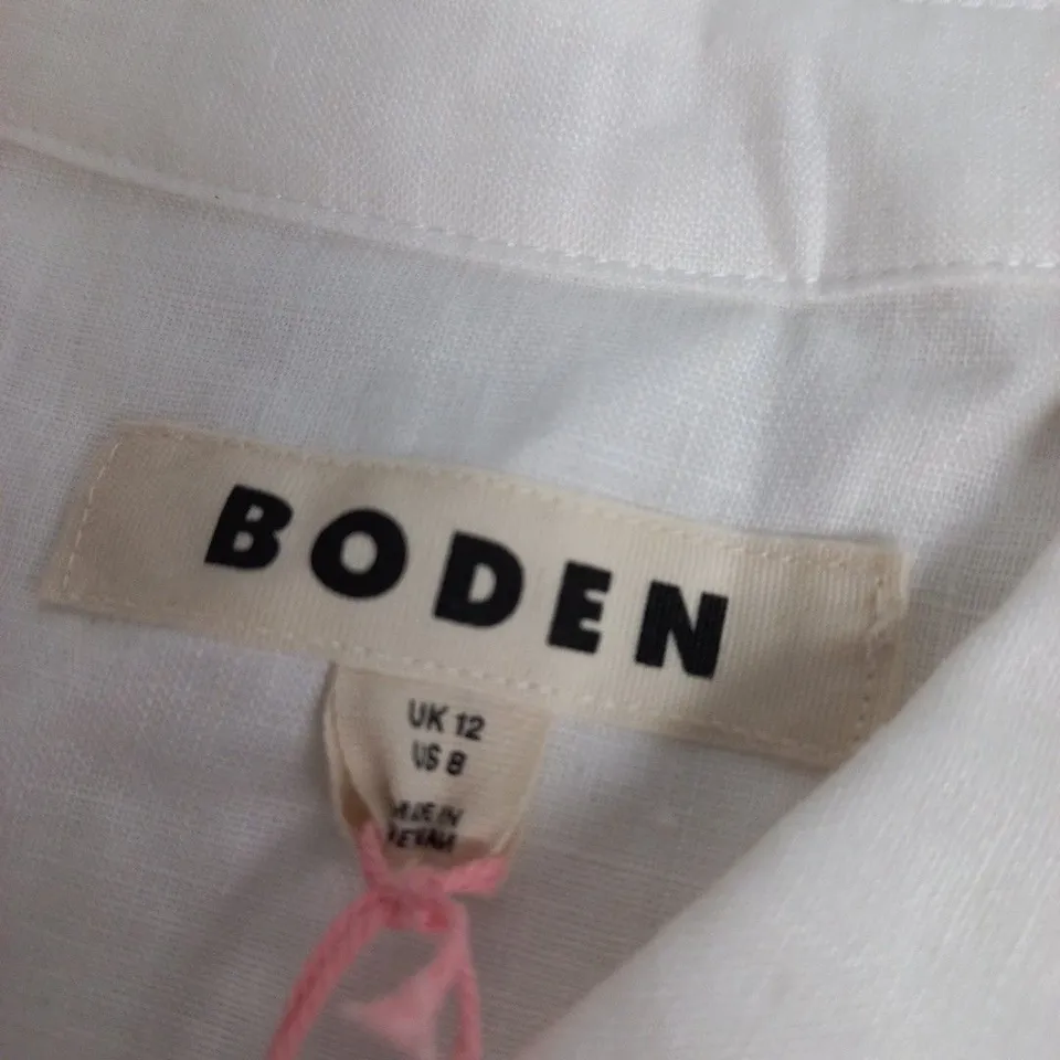 UK 12 BODEN WHITE SHIRT (US 8)