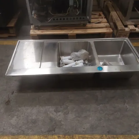 COMMERCIAL STAINLESS STEEL DOUBLE BOWL SINK BASIN