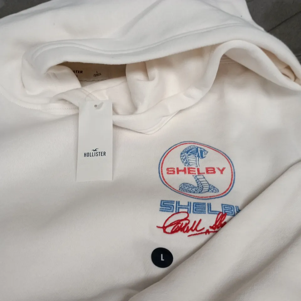 HOLLISTER HOODIE – OFF-WHITE - SIZE L