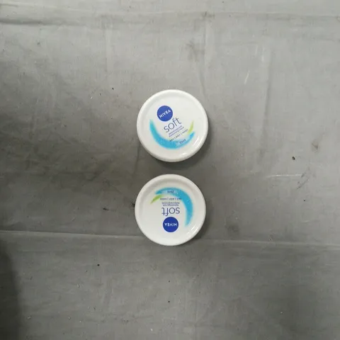 SET OF 2 NIVEA SOFT MOISTURISING CREAM – TRAVEL-SIZE POTS.