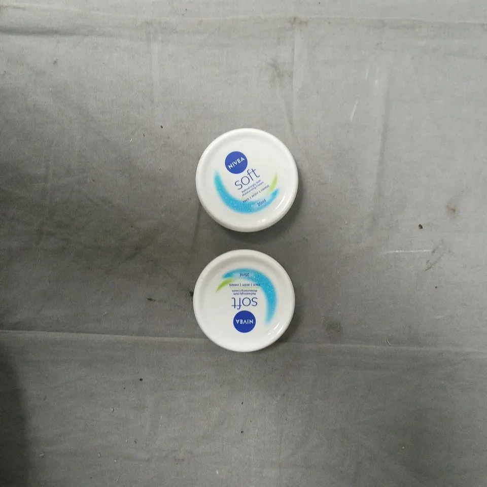 SET OF 2 NIVEA SOFT MOISTURISING CREAM – TRAVEL-SIZE POTS.
