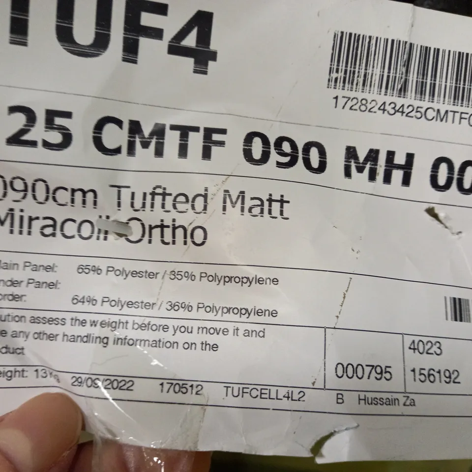 TUFTED MATTRESS MIRACOIL ORTHO 90CM, SINGLE