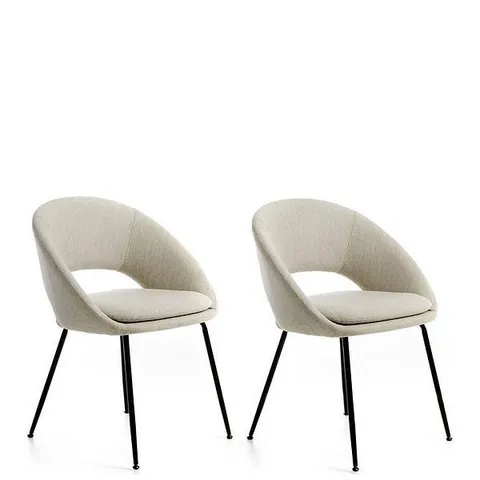 PAIR OF AURELIA CHAIRS IN NATURAL/BLACK - COLLECTION ONLY