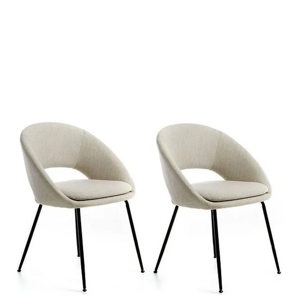 PAIR OF AURELIA CHAIRS IN NATURAL/BLACK - COLLECTION ONLY