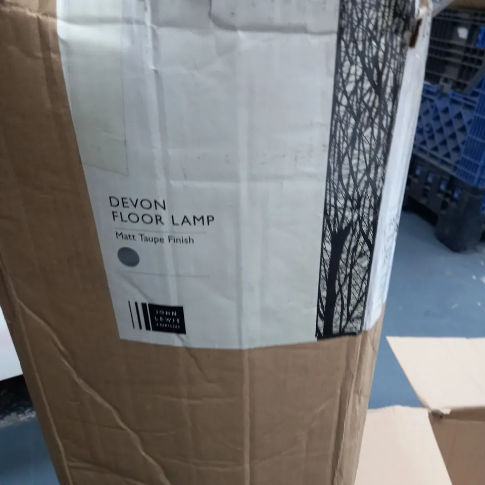 BOXED DEVON FLOOR LAMP FROM JOHN LEWIS - COLLECTION ONLY 