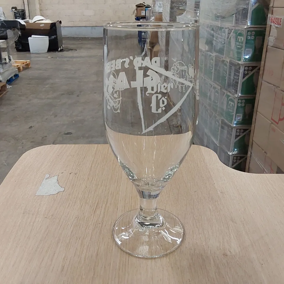 PALLET OF APPROXIMATELY 156 BOXES OF 6X BRAND NEW BIER CO 'DAD'S BEER GLASS' 380ML BEER GLASSES + 2 BOXES OF ASSORTED BEER GLASSES AND SOCKS