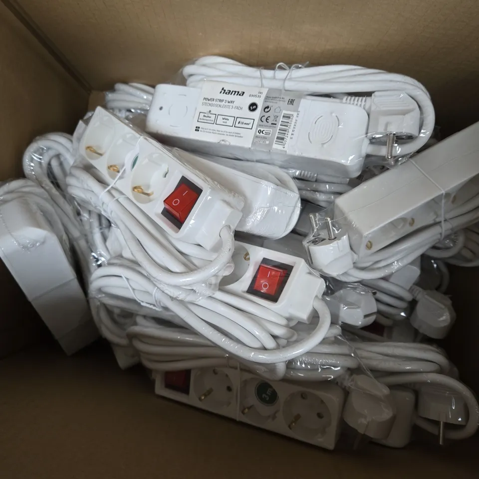 APPROXIMATELY 20 SEALED HAMA POWER STRIP 3 WAY - EU PLUG