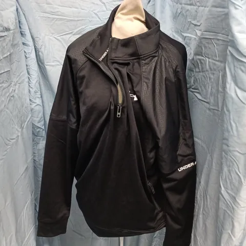 UNDER ARMOUR BLACK ZIP-FRONT JACKET - MEN'S, UK L (SIZE L/G/G)