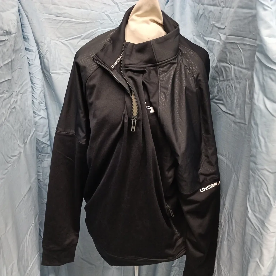 UNDER ARMOUR BLACK ZIP-FRONT JACKET - MEN'S, UK L (SIZE L/G/G)