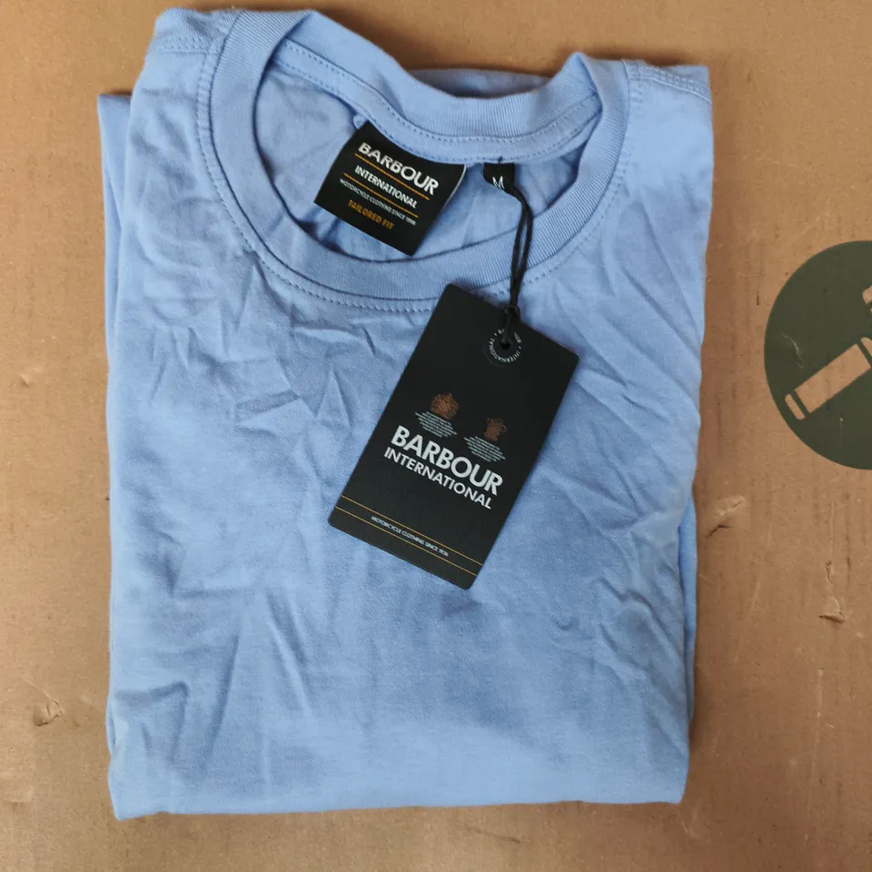BARBOUR SHORT SLEEVE T-SHIRT IN BLUE SIZE MEDIUM