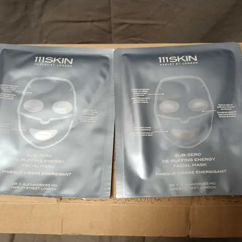 LOT OF APPROXIMATELY 25 111SKIN SUB ZERO DE-PUFFING ENERGY FACIAL MASKS
