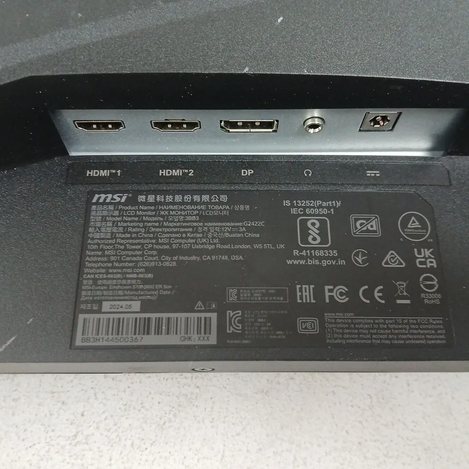 MSI CURVED MONITOR – BLACK 