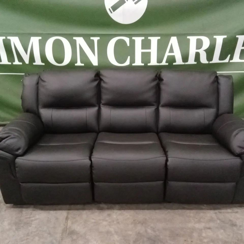ALBION LUXURY FAUX LEATHER 3 SEATER HIGH BACK MANUAL RECLINER SOFA RRP £749
