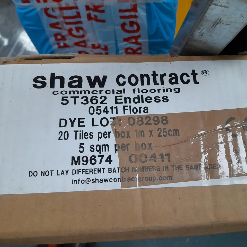 PACK OF SHAW CONTRACT COMMERCIAL CARPET TILES 20 TILES 100 X 25 CM EACH 5 SQ M 
